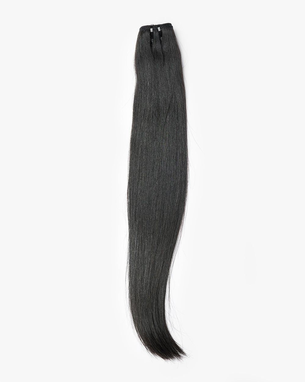 Raw straight hair bundle on white background