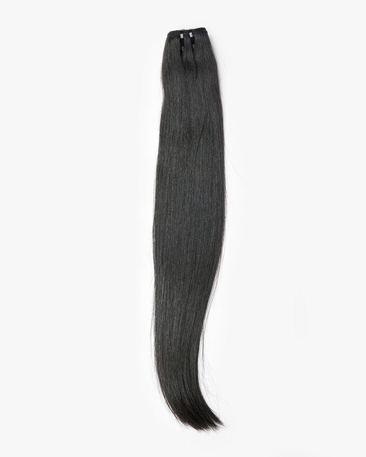 Raw straight hair bundle on white background